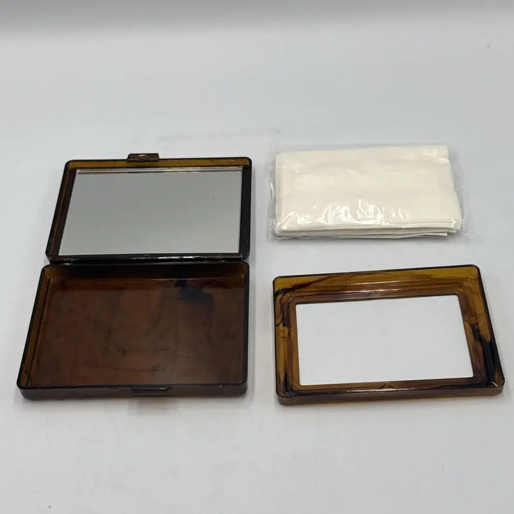 Lucite Tissue Box‎ & Mirror Compact Set From Holiday Inn Des Moines Iowa Rare